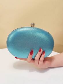 One Pcs Blue Rhinestone Sunflower Evening Bag.Women's Clutch For Party,Club,Wedding - Blue - View 3