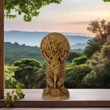 "Mythology Resin Statues Collection - Handcrafted Norse & Viking Gods Figurines, Carved Wood-Effect Odin Freya Thor Sculptures, Ancient Sumerian Altar Decor, Boho Medieval Shelf Display For Pagan/Wiccan Home ( Resin)" - Multicolor - View 9