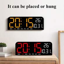 1 stuk 10-inch LED digitale wandklok, digitale wekker voor de slaapkamer met groot display, temperatuur/aftellen/automatisch dimmen/snooze-functie - 12/24 uur, moderne digitale wandklok, cadeau voor verjaardag, afstuderen, kamerdecoratie, wandklok, slaapkamerdecoratie, slaapzaaldecoratie, terug naar school, schooldecoratie, schoolverrassing