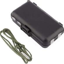 1 pieza Caja de pesca con varios compartimentos, organizador portátil para señuelos, anzuelos y cebos