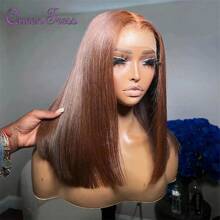 CEXXY Perruques Bob Chocolat 180% 13X4 HD Perruques Frontales en Dentelle Transparente Cheveux Humains 100% Cheveux Humains Pour Femme Perruque Pré-Plumée