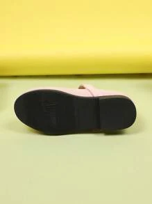 1 pereche de pantofi fără platformă roz pentru fete, mărime mare, material textil de culoare uni, design cu velcro, vârf rotund, talpă moale din TPR antiderapantă, pantofi drăguți de prințesă la modă, potriviți pentru fete cu vârsta cuprinsă între 1 și 12 ani, zi de zi, petrecere, casual, călătorii, primăvară/toamnă 2025 - Roz - Vizualizare 8