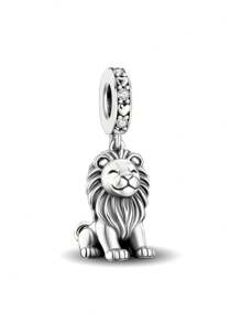 1 buah Liontin Singa Berkilau Modis, Cocok untuk Dekorasi Gelang Wanita dan Perhiasan DIY - Liontin Singa - View 4