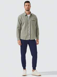 Men's Lightweight Golf Joggers Pants, 4-Way Stretch Slim Fit Sweatpants With Zipper Pocket For Running, Workout & Athletic Work Wear - Navy Blue - View 4