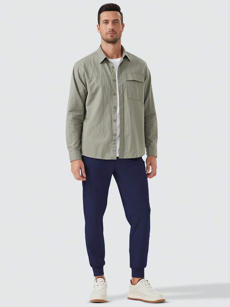 Men's Lightweight Golf Joggers Pants, 4-Way Stretch Slim Fit Sweatpants With Zipper Pocket For Running, Workout & Athletic Work Wear - Màu xanh hải quân - Xem 3