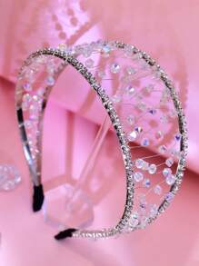 2 Capas Diadema de Cristal Plateada, Diseño Elegante y Sofisticado, Adecuada para Peinados de Novia y Boda, y Accesorio Esencial de Moda Diaria