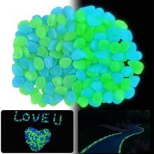 100 Pcs Glow In Dark Rocks Luminous Stone Garden Accessories Micro Landscape Fish Tank Decoration Outdoor Patio Lawn Yard Kit