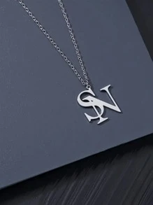 Un collar con nombre en inglés personalizado, diseño multicapa exquisito, clásico y atemporal, joyería ideal para fiestas, banquetes, bodas, vacaciones en la playa, estilo elegante y minimalista, accesorios de cumpleaños de estilo neutro, regalos de Navidad de moda para la familia, simple y clásico, adecuado para el uso diario y como regalo, joyería para el Día de la Madre, apropiado para todas las estaciones