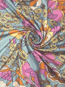 Nuevo vestido de verano casual con cuello en V y estampado floral, estilo bohemio para mujer