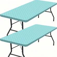 6ft Waterproof Outdoor Tablecloth With Elastic Edge - Ideal For Camping, Picnics And Garden Parties - Durable Polyester