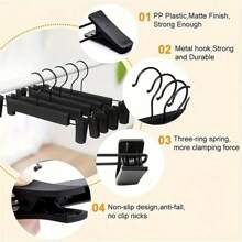 Durable Metal Pants Hanger With Non-Slip Plastic Clips, Multi-Function Skirt Hanger For Bras, Scarves, Lingerie And Accessories, Space-Saving Design, Suitable For Wardrobe, Bedroom, Dormitory Use