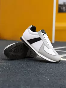 Youth Unisex Sports Shoes, Fashion Mix-And-Match Casual Shoes, Classic Retro Shoes, Lightweight Breathable Running Shoes, Comfortable Non-Slip Trainers, Student Campus Sneakers, Street Style Travel Hiking - Grey - View 3