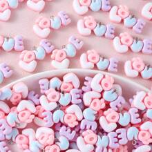 10/30pcs Glossy Resin "LOVE" Letter Pendant, Cute Alphabet Charm For DIY Bracelets Necklaces Earrings Jewelry Making, Valentine's Day Mother's Day Gift