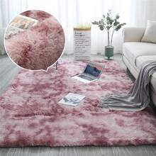 Cruel Winter Fluffy Rug, 1 Count Tie Dye Soft Floor Mat For Room Decor, Tuff Tufted Carpets For Bedroom, Decorative Carpet For Home Living Room, Home Decor, Winter Decor, Valentine's Day Gift - 紫色 - 查看 1