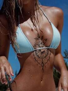 5 pezzi Tatuaggi temporanei neri - Tatuaggi all'henné autentici, tatuaggi naturali e temporanei su mani/braccia, tatuaggi temporanei stile mandala - 2 disegni unici, adatti per i vegetariani, ottimi per festival/matrimoni. Adesivi per tatuaggi temporanei all'henné dipinti a mano - henné rosso, tatuaggi temporanei impermeabili per il corpo delle donne, tatuaggi tradizionali all'henné rosso - 2 adesivi per la pelle sicuri, perfetto vestibilità. Tatuaggi finti ipoallergenici, durano 3-5 giorni, facili da applicare e rimuovere.