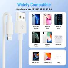 1/3/5 Packs 20W USB To Lightning 3.3Ft/100cm Fast Charging Data Cables Compatible With IPhone 14/13/12/11 Pro Max Plus/8/7 Plus Charging Accessories