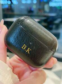 [Personalizado] Estuche personalizado de lujo para auriculares con letra de nombre personalizada en oro, de piel sintética y TPU, compatible con 1 2 3 Pro 2, con llavero - Multicolor - Ver 23