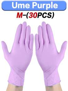 100/50/30/10pcs Prune Disposable Nitrile Gloves, Waterproof, Oil-Proof, Thick, Suitable For Kitchen, Beauty, Household, Suppliers For Kitchen, Bathroom, Home Cleaning, Household Products