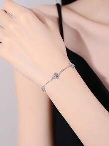 1 szt. Modna luksusowa bransoletka z 925 srebra 1,5 karata Moissanite, odpowiednia dla kobiet do noszenia na co dzień, na imprezę, wesele, rocznicę, Dzień Matki, prezent na Walentynki
