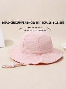 2 件装男女通用婴儿户外太阳帽，可爱透气，设计简约 - 2pcs純色 - 查看 6