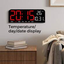1 stuk 10-inch LED digitale wandklok, digitale wekker voor de slaapkamer met groot display, temperatuur/aftellen/automatisch dimmen/snooze-functie - 12/24 uur, moderne digitale wandklok, cadeau voor verjaardag, afstuderen, kamerdecoratie, wandklok, slaapkamerdecoratie, slaapzaaldecoratie, terug naar school, schooldecoratie, schoolverrassing