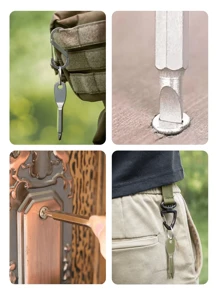 3 Portable Phillips Screwdriver And Slotted Screwdriver Keyring Set - Camping Accessories Versatile Mini Pocket Repair Tool Gadget - Multicolor - View 5