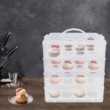 Cupcake Carrier, Cupcake Holder, 4-Tier Cupcake Carrier - White - View 8