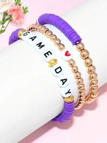 Bộ vòng tay hạt đá Hematite bóng chày bóng mềm bóng rổ bóng bầu dục bóng chuyền bóng đá Bộ vòng tay hạt đá ngày thi đấu thể thao - Nhiều màu - Xem 24