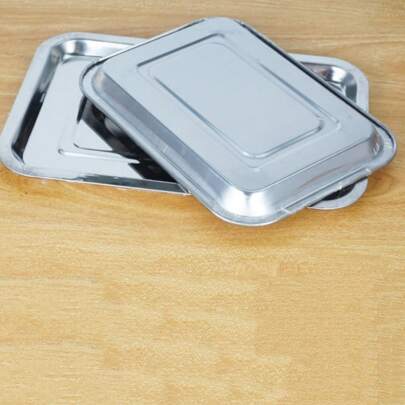 1 pezzo Piatto quadrato, piatto da barbecue, piatto commerciale, piatto per riso al vapore, piatto quadrato a fondo piatto, piatto per pesce alla griglia, vassoio ed altri utensili da cucina