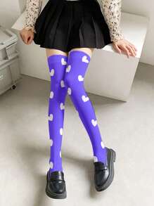 Romantic Heart Design Over-The-Knee Socks For Girls