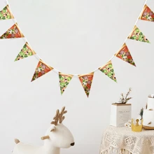 1 pieza Decoración de fiesta de tomate salteado, bandera de papel con diseño de tomate como accesorio para comida, adecuado para la decoración de una fiesta de cumpleaños con tema de tomate - Multicolor - Ver 4