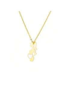 Vintage Baby Mother Mom Pendants Necklace Child Pregnant Heart Gold Color Stainless Steel Chain Gift For Women Jewelry