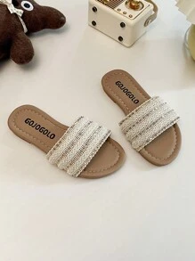 2025 Summer New Fairy Small Fragrant Slippers Girls Fashion Outside To Wear Slippers Soft Bottom Lightweight Sandals - Beige - View 4