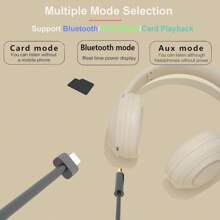 Auriculares inalámbricos Bluetooth blancos, auriculares plegables tipo over-ear, auriculares estéreo de alta fidelidad con micrófono incorporado para teléfono/TV/PC/MP4/hogar/oficina