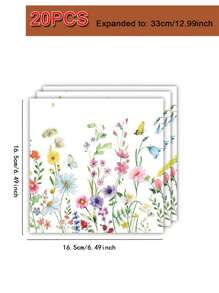 10 PCS Wildflower Party Supplies Flower Paper Plates And Napkins Spring Floral Theme Party Decoration Tableware For Birthday Shower Wedding Picnic Afternoon Tea Garden Party