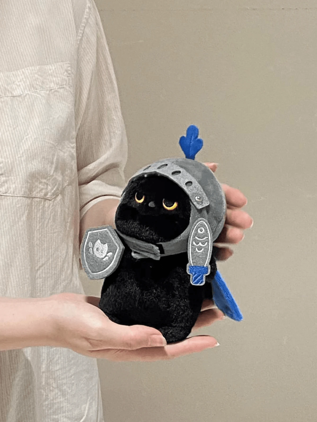 新款骑士猫毛绒玩偶娃娃，可爱伴侣毛绒动物，生日礼物 - 彩色 - 查看 1