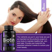 Biotin Capsules - Support Hair Growth, With Vitamin B6 B2 D3, Easy To Absorb, 120 Capsules - 1 瓶 - 查看 3