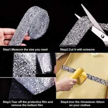 1 Roll Rhinestone Sticker Strip, Self-Adhesive Decorative Rhinestone Tape For DIY Craft, Suitable For Clothing, Shoes, Bags, Vehicles, Phones, Weddings, Mother's Day, Graduation, Back To School Gifts