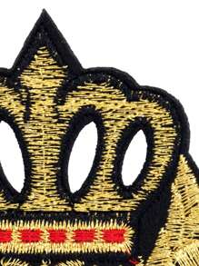 1pc Golden Wheat Ear Crown Iron-On Transfer Patch, Custom DIY Clothing Accessory, Embroidery Sewing Iron-On Cloth Applique, Garment/Shoes/Bag Decorative Patch, Repair Hole Embroidered Applique Summer, School - Multicolor - View 5