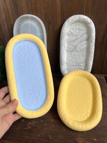 1pc Silicone Gypsum Storage Tray Molds DIY Oval Coasters Concrete Cement Mould Jewelry Display Storage Dish Home Decoration
