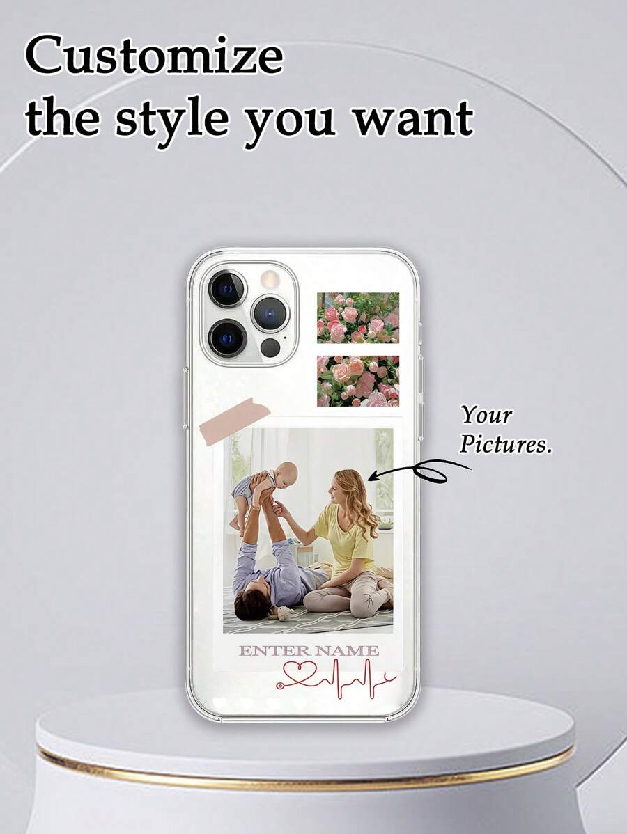 1pc Customizable 3-In-1 DIY TPU Transparent Protective Case, With Lens Protection, Compatible With IPhone 16 ProMax/16 Pro/15 ProMax/14 ProMax/13 ProMax, A12-A15, A52-A55, 13C, OPPO A15/A17, Honor X6A/X7B/X8B/X6, S23 Ultra/S24 Ultra, A52S, VIVO, OPPO, Redmi