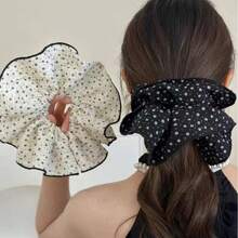 1 件加大码碎花设计发圈，优雅百搭韩式发饰