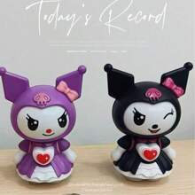 Sanrio 1 pezzo Portachiavi Kuromi Sanrio, giocattolo creativo antistress con espressione del viso che cambia, ciondolo bambola Kuromi multiesepressiva, adatto per decorare chiavi, borse e altri articoli