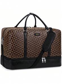 Weekend Traveler Overnight Bag, Carry-On Luggage With Bottom Waterproof Shoe Compartment, Handheld Duffel Bag For Business Travel, Workout Sports Gym Bag, Suitable For Women And Men - Multicolor - View 9