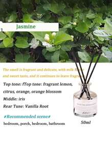 5pcs (1 Bottle Of Diffuser + 4 Volatile Sticks) Fireless Aromatherapy, Bedroom Decor, Indoor, Long-Lasting Fragrance, Essential Oils, Florals, Bedroom, Bathroom, Air Freshener, Fragrance Essential Oil Diffuser, Aromatherapy Set