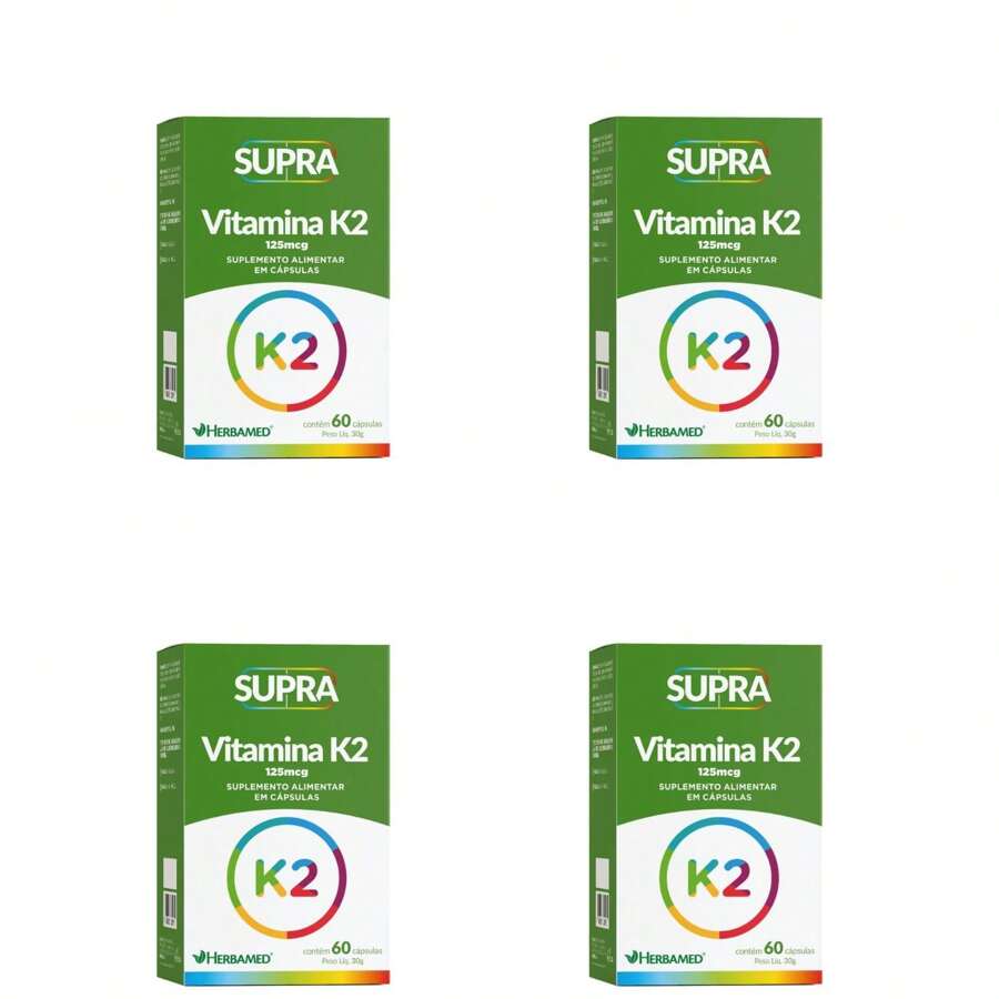 Kit 4 Units Vitamin K2 SUPRA 125mcg Herbamed 60 Capsules