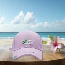 Women Baseball Cap, Embroidery Letters Adjustable Hat Ponytail Baseball Hat For Casual Daily - Purple - View 5
