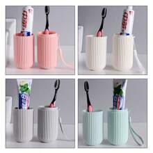 Portable Toothbrush Holder Glass, Toothpaste Holder, Travel Organizer, Storage Cup For Personal Hygiene Products, New Creative Design - Multicolor - View 2
