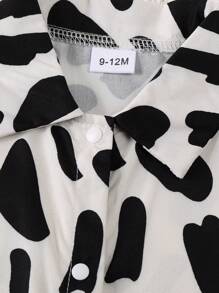 Baby Boy Cute Cow Print Shirt + Cow Print Shorts Set, Summer