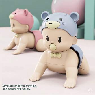 Juguete de muñeca eléctrica gateadora, Con la capacidad de Cantar y girar las caderas, Bebé gateador eléctrico gateando, Juguetes para el desarrollo cognitivo y ejercicios de gateo para bebés